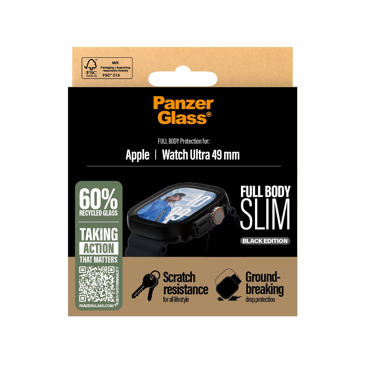 PanzerGlass® Case Squad Full Body Slim Schwarz Apple Watch Ultra 3 | Ultra 2 | Ultra | 49mm